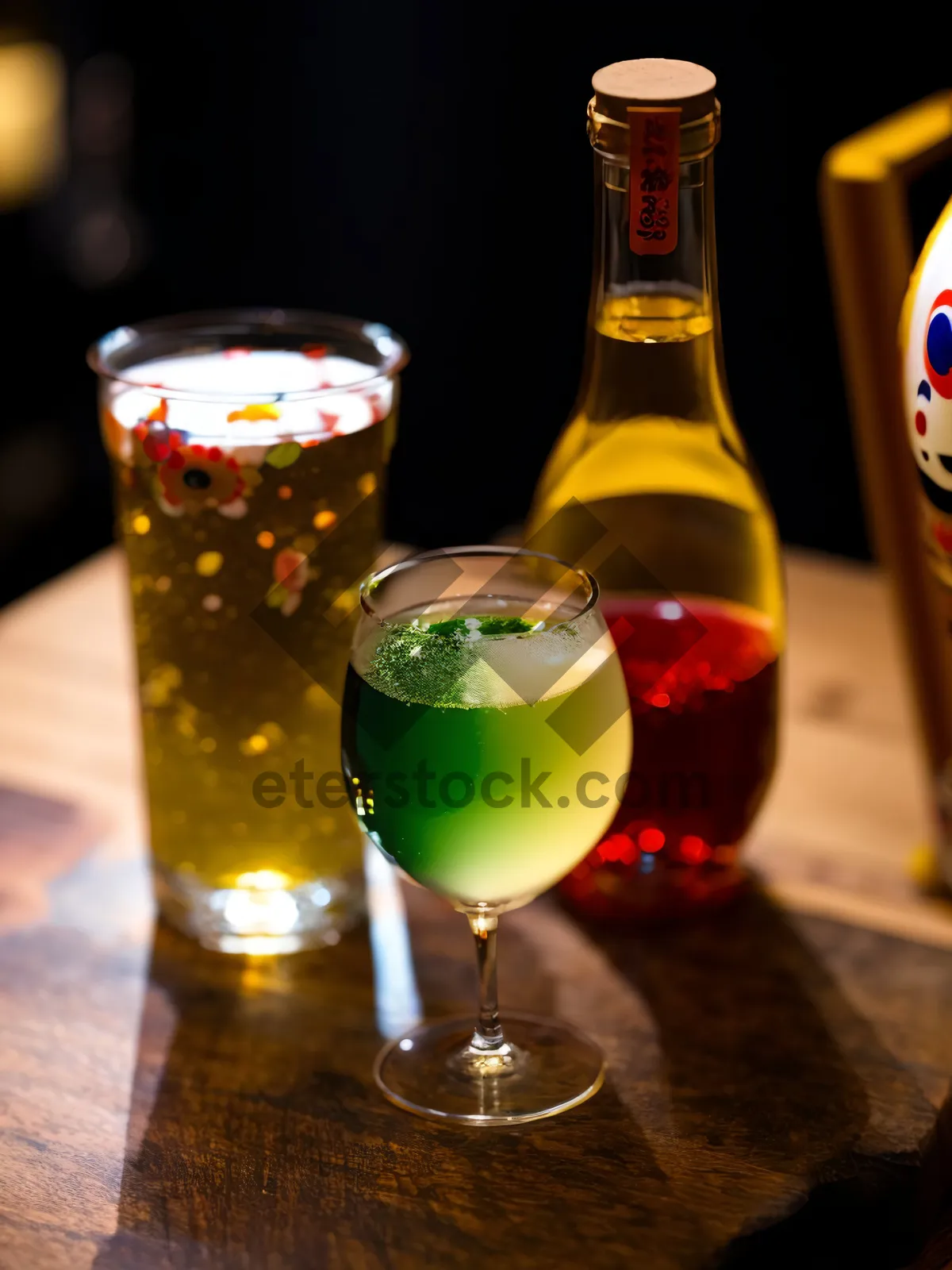 Picture of Sparkling Cheers: Festive Wine Glasses on Table