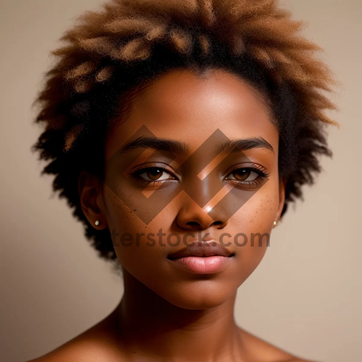 Picture of Seductive Afro Model with Stunning Closeup Portrait