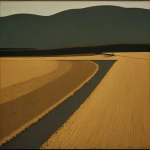 Sandy Desert Road Amidst Vast Landscapes