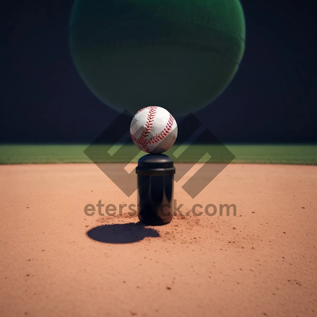 Picture of Golf Ball on Tee in Green Field