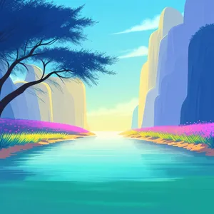 Vibrant Summer Sky Over Meadow Landscape