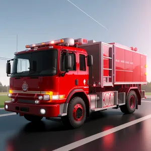 Emergency Fire Engine Truck on Highway