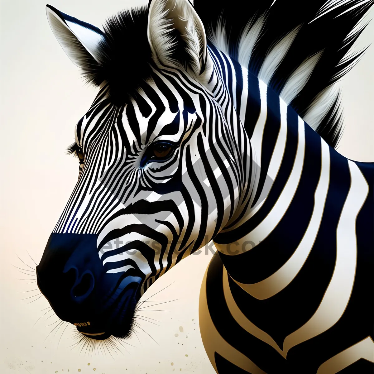 Picture of Striped Equine Beauty in South African Wilderness