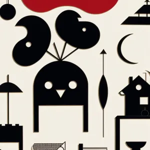 Black design silhouette cartoon icons collection.