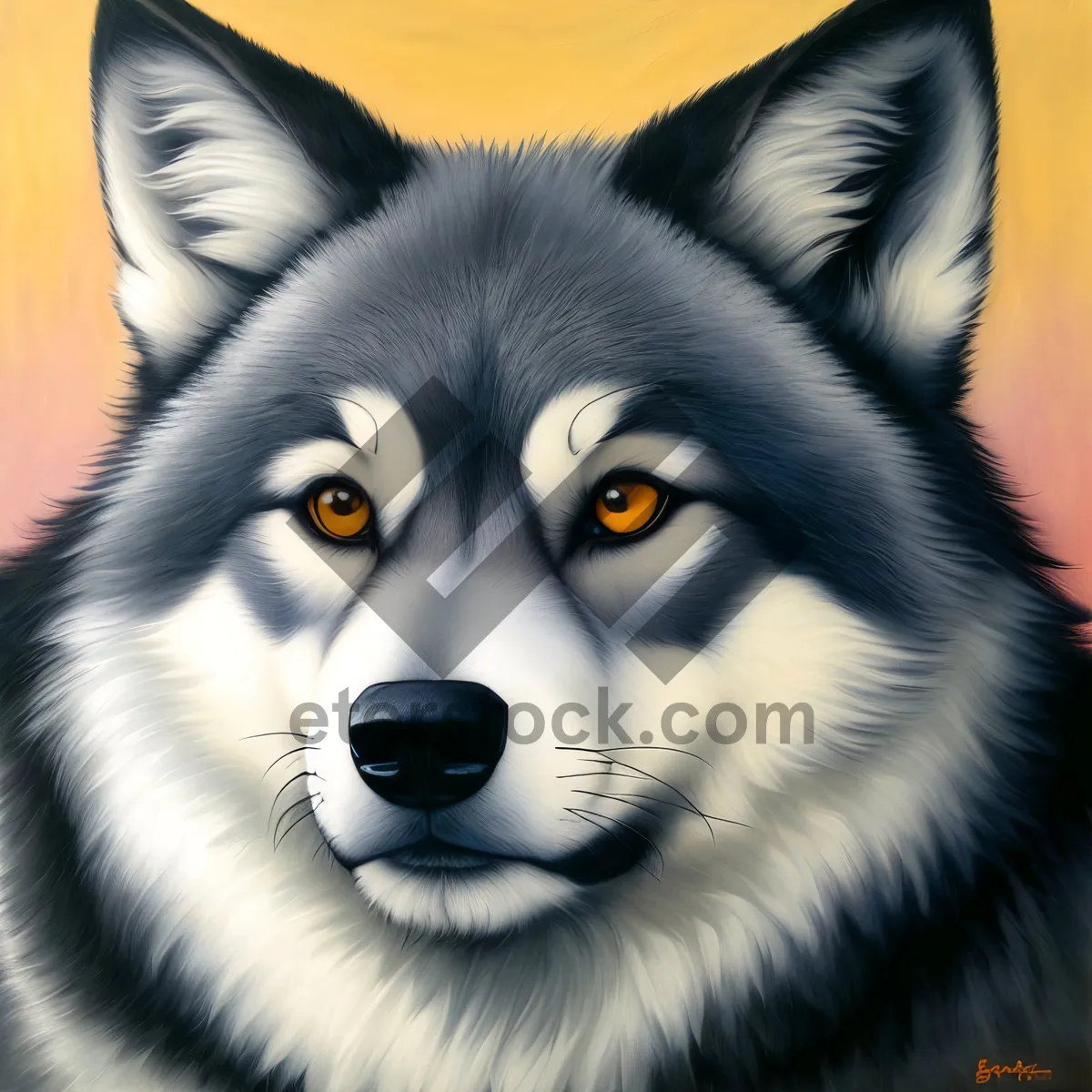 Picture of Cute Malamute Husky with Piercing Eyes