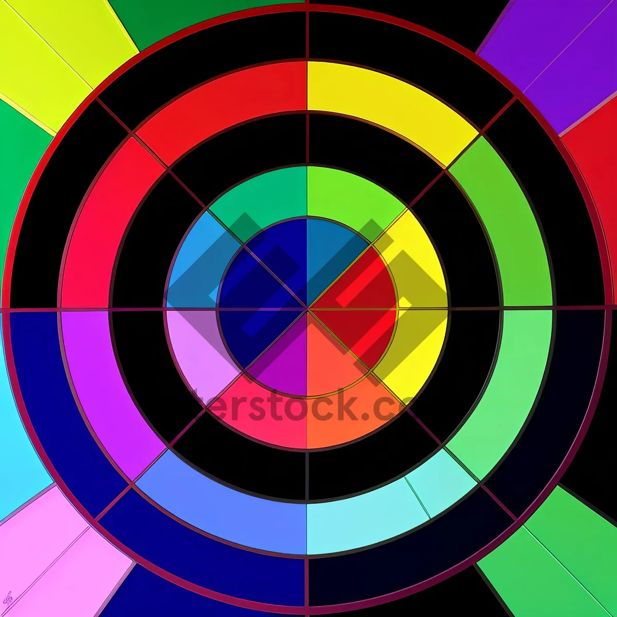 Picture of Vibrant Hippie Pattern: Colorful Graphic Circle Wallpaper