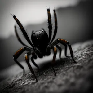 Menacing Black Widow Arachnid - Close-Up Wildlife Image