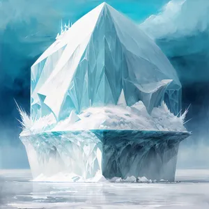 Frozen Reflection: Crystal Clear Iceberg Melting