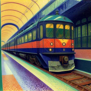 Fast City Commuter Train on Subway Tracks