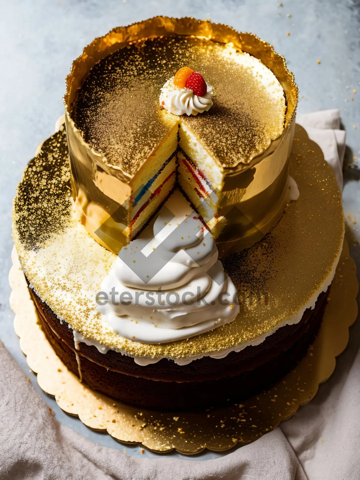 Picture of Delicious Fruit Cream Cake with Cowboy Hat