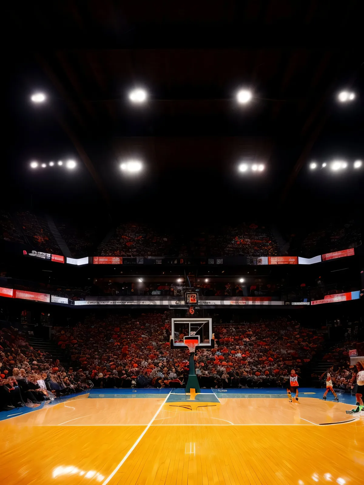 Picture of Nighttime Stadium Crowd Cheering at Championship Match