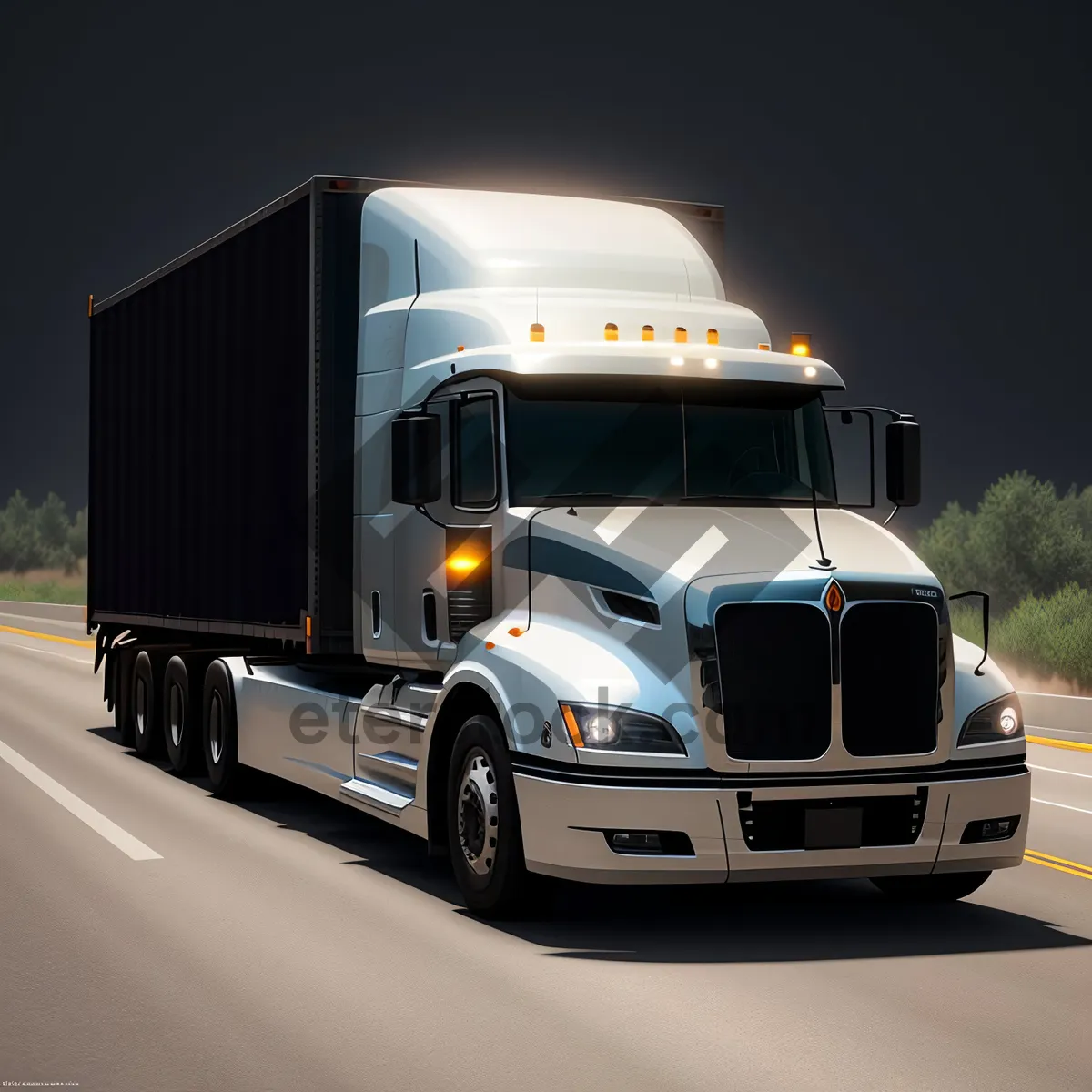 Picture of Highway Hauler: A Fast and Heavy Freight Truck in Motion