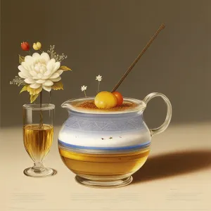 Healthy Breakfast Tea in Yellow Glass Cup