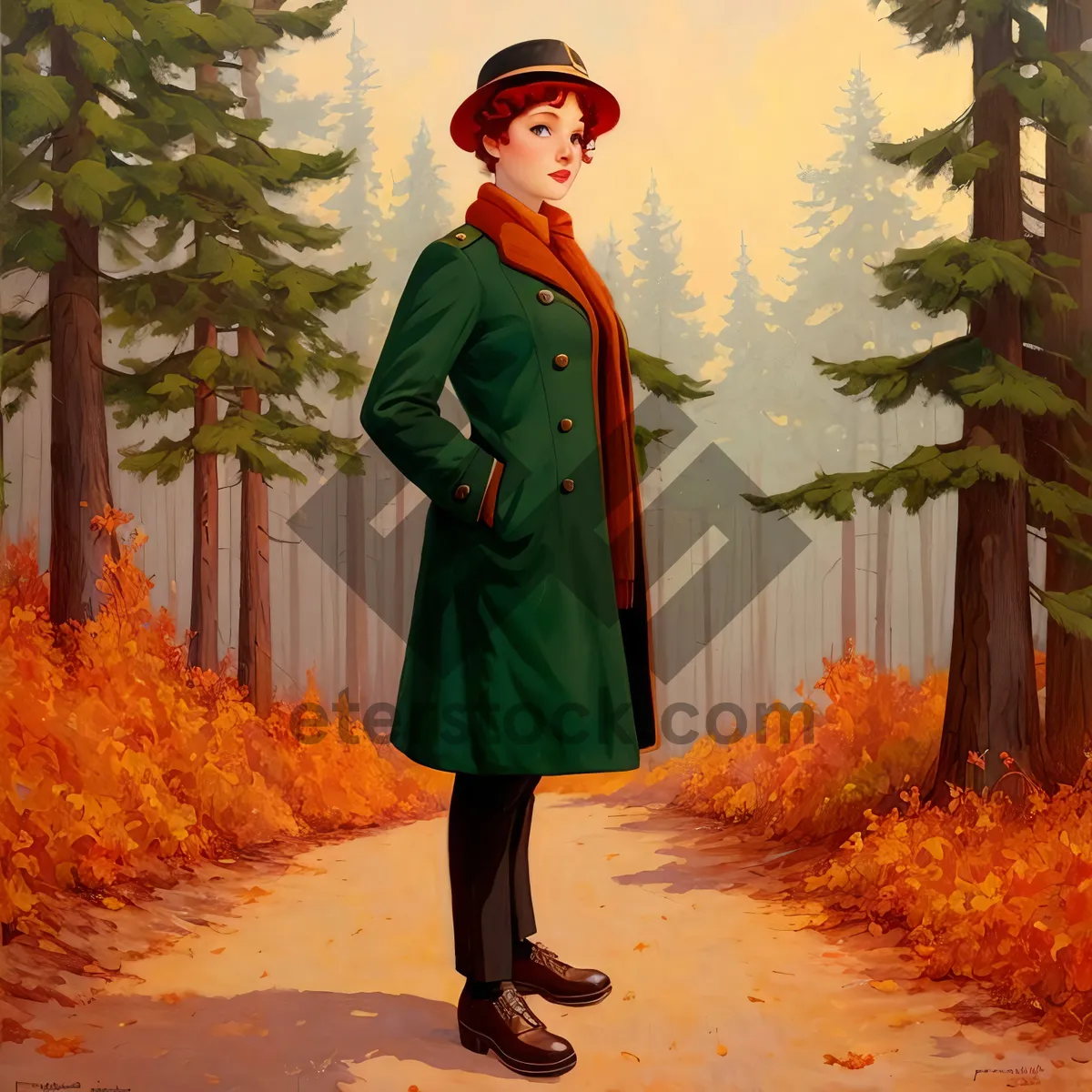 Picture of Stylish Monk Walking in Trench Coat