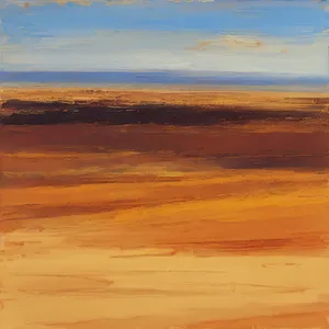 Sunny Desert Dunes in Orange Sunset