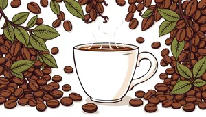 Brown coffee cup with label - Delicious drink concept