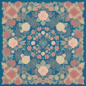 Vintage Floral Pattern on Textured Wallpaper