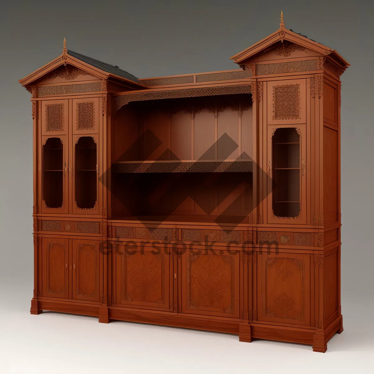 Picture of Vintage Wooden Entertainment Center for Home Interior Design