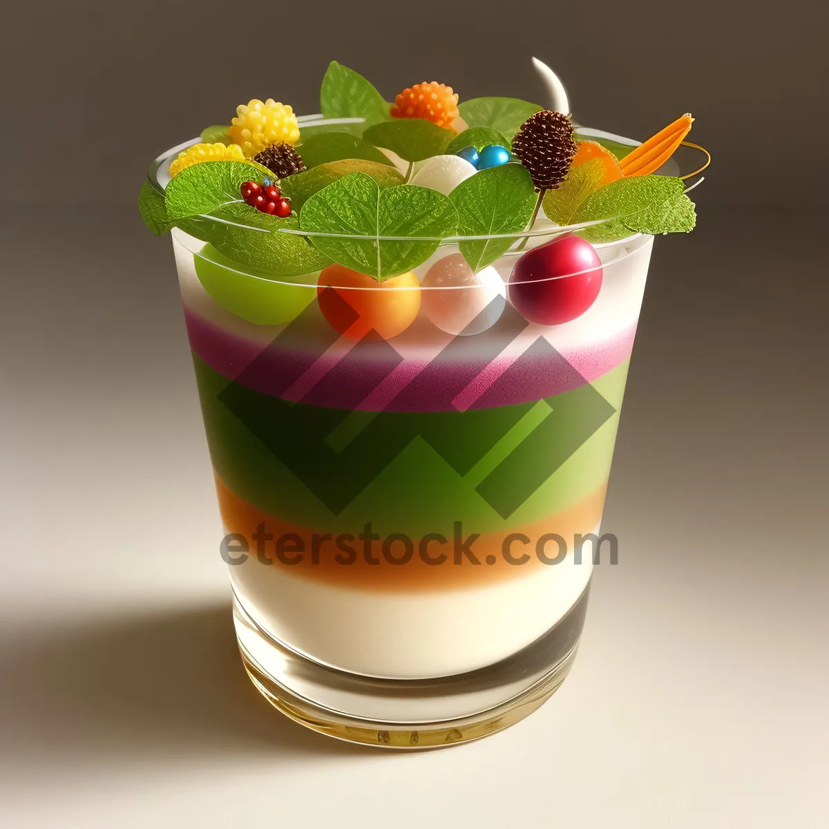 Picture of Fresh Berry Breakfast Cocktail with Mint Garnish