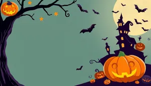 Orange Moon Silhouette Graphic Design Wallpaper