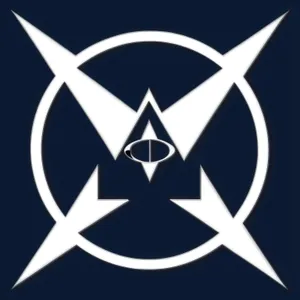 Five-Spot Heraldry Symbol: Graphic Lightning Star Icon