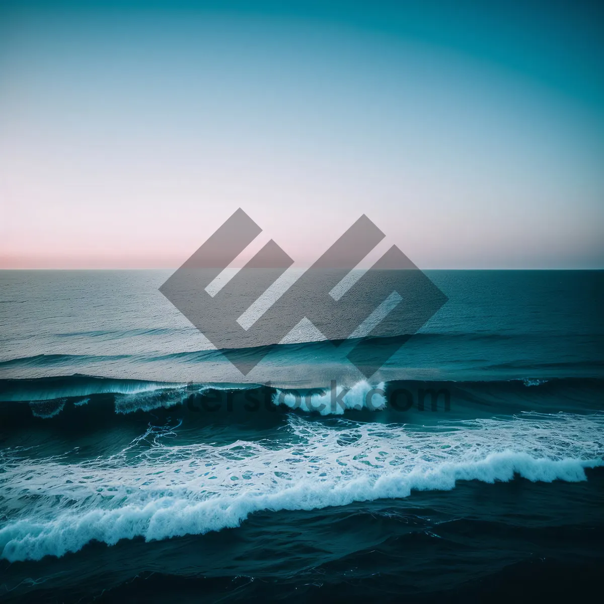 Picture of Serene Seascape Sunset: Coastline, Waves, Sun, Surf