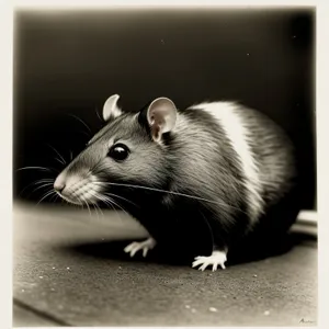 Cute Domestic Rodent with Furry Whiskers