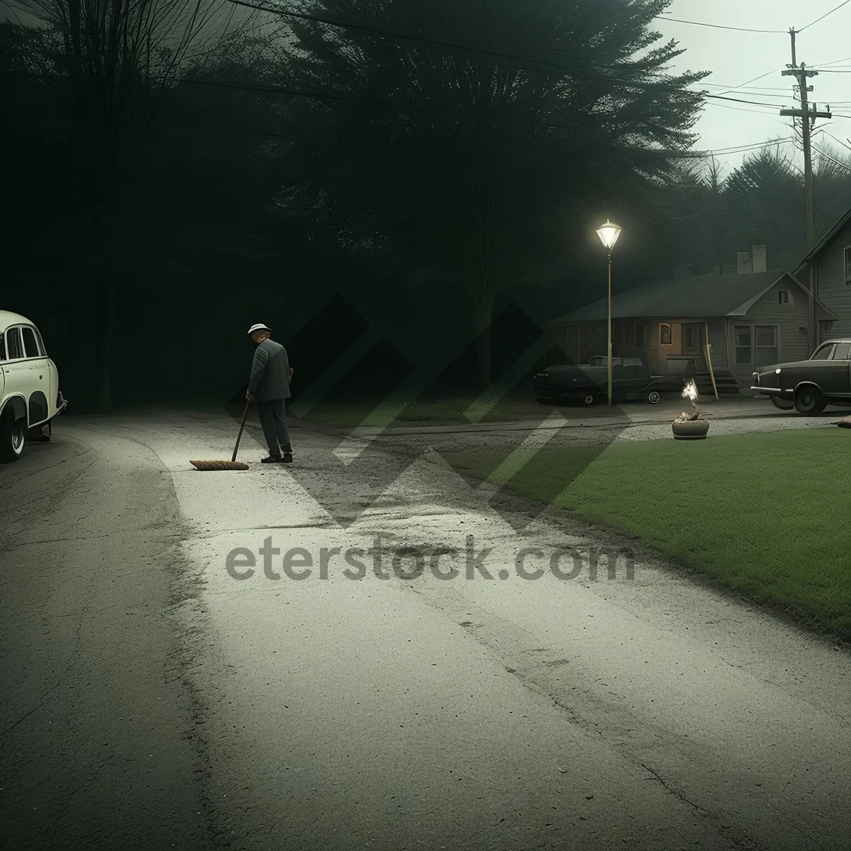 Picture of Golfer in action on lush golf course