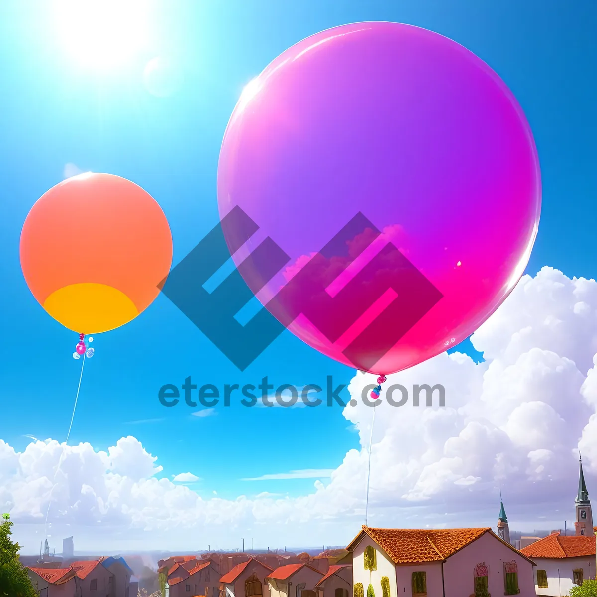 Picture of Colorful Balloon Celebration in the Sky