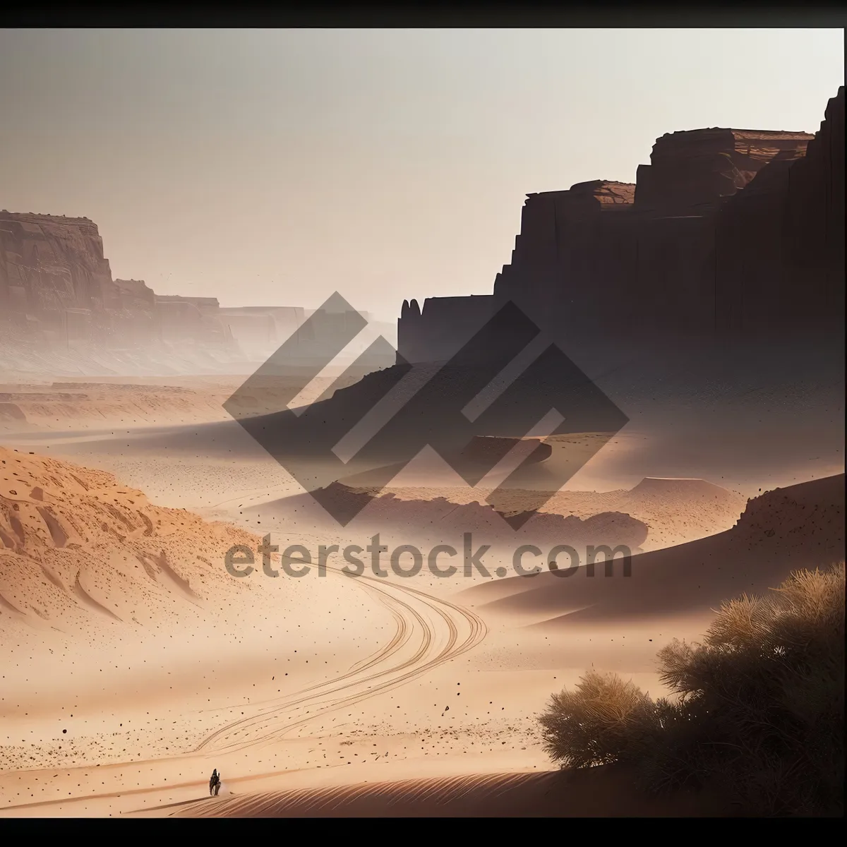 Picture of Desert Serenity: Majestic Sunset Over Sandstone Canyon