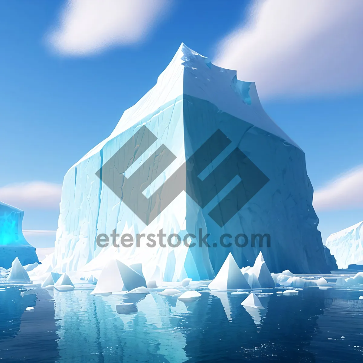 Picture of Winter Wonderland: Majestic Crystal Pyramid in Snowy Skies