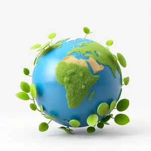 Green Earth Eco Symbol Floral Globe