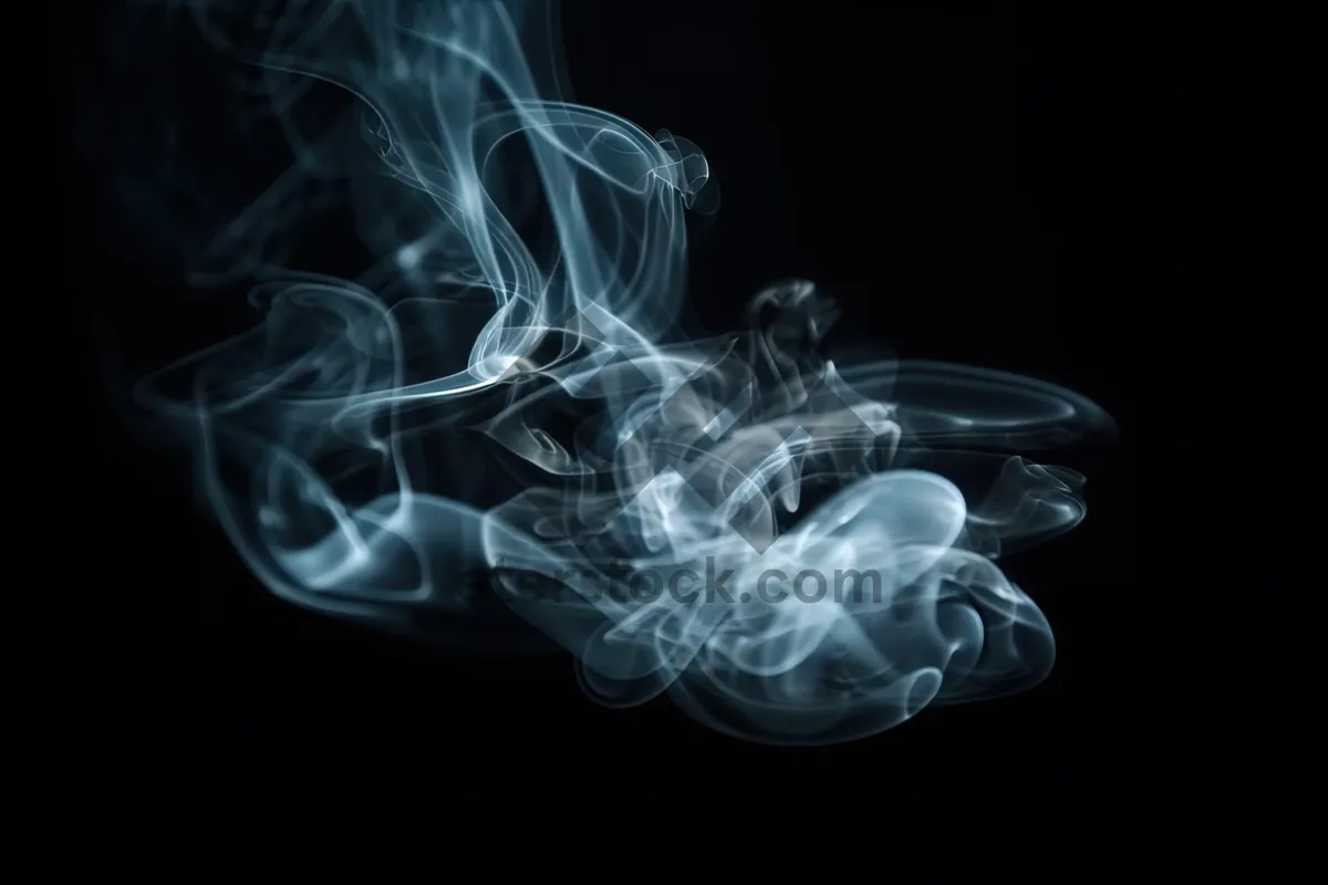 Picture of Black Smoke Flowing Art Shape Design