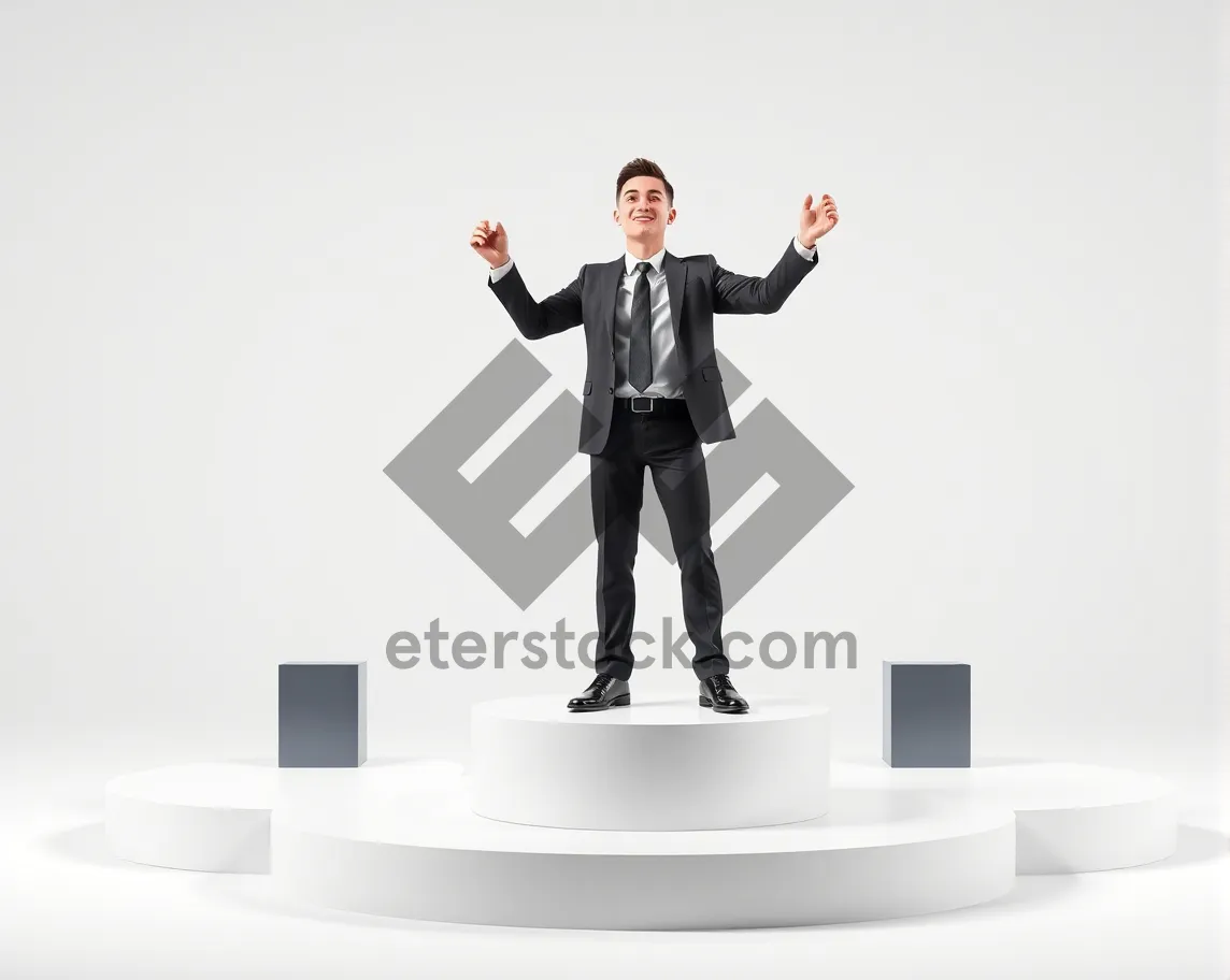 Picture of Silhouette of successful businessman with briefcase