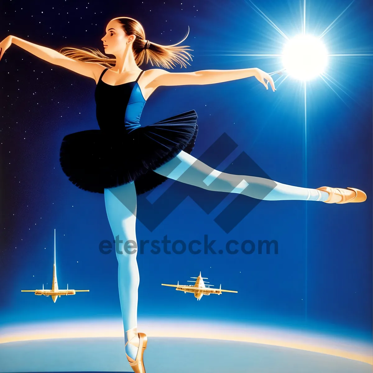 Picture of Graceful Ballerina in Elegant Dance Pose