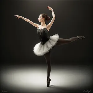 Elegant ballet dancer performing graceful jumps