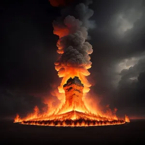 Fiery Volcanic Blaze: A Mountain Inferno