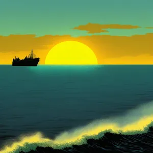 Golden Horizon over Ocean's Reflection