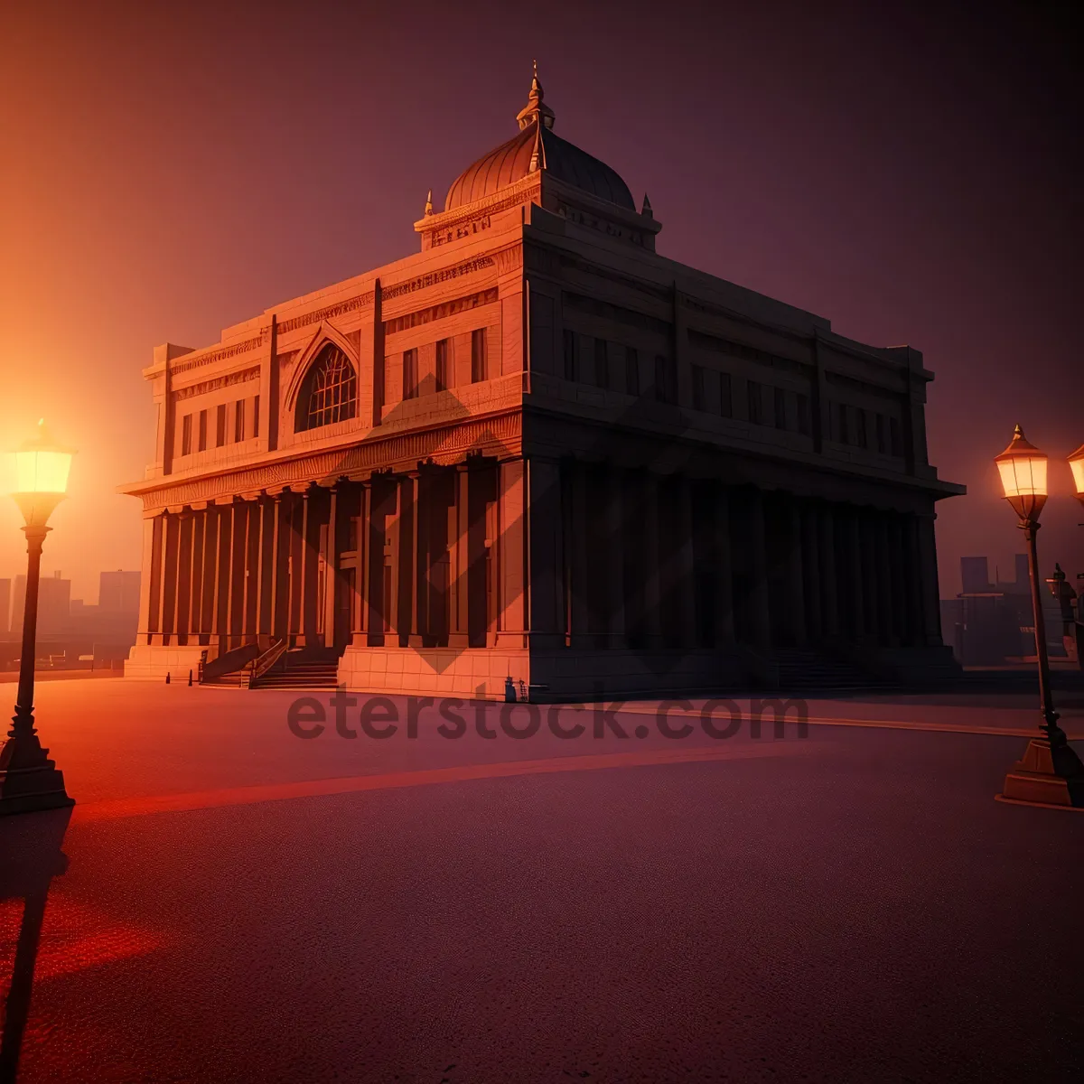 Picture of Nighttime Cityscape with Old Town Palace