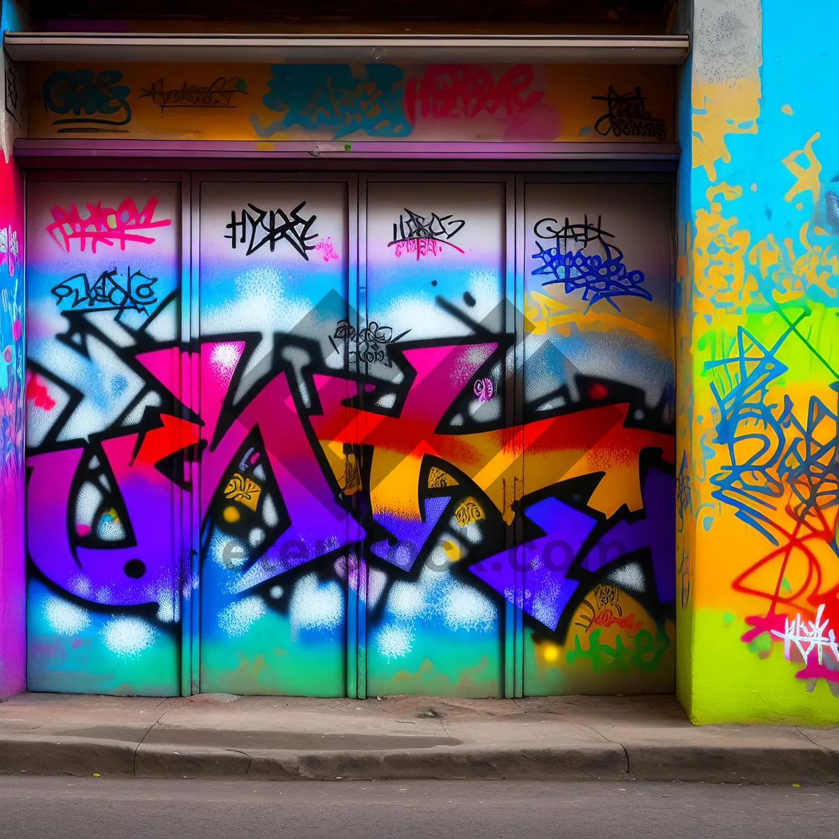 Picture of Digitized Graffiti Window Art Design - Decorative Inspiration