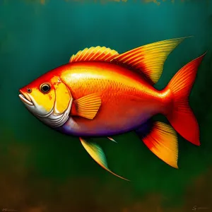 Golden Finned Pet Swimming in Aquarium