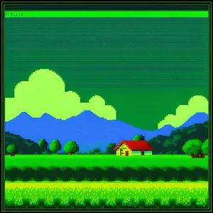 Vibrant Countryside Skyline - Grassy Meadow with Clear Skies