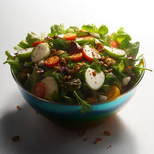 Fresh Vegetarian Salad with Delicious Tomato and Cucumber