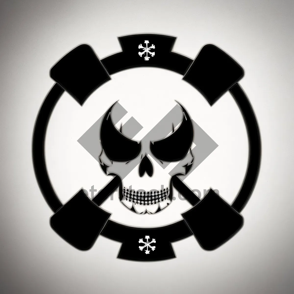 Picture of Pirate-themed Cartoon Heraldry Symbol in Black Art