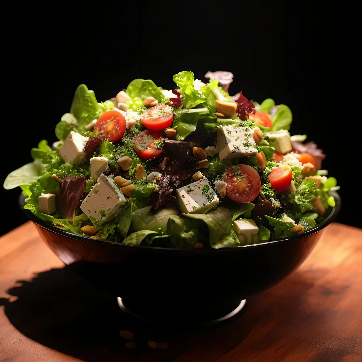 Picture of Healthy Fresh Salad Bowl with Guacamole