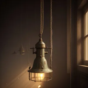 Golden Chandelier Adorning Historic Church Building