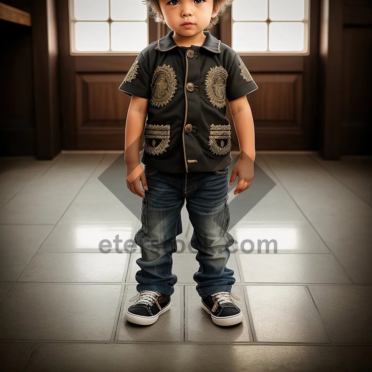 Picture of Happy Smiling Man in Stylish Jeans