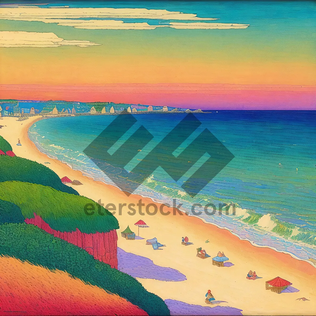 Picture of Serene Ocean Escape: Sun, Sand, and Turquoise Waves