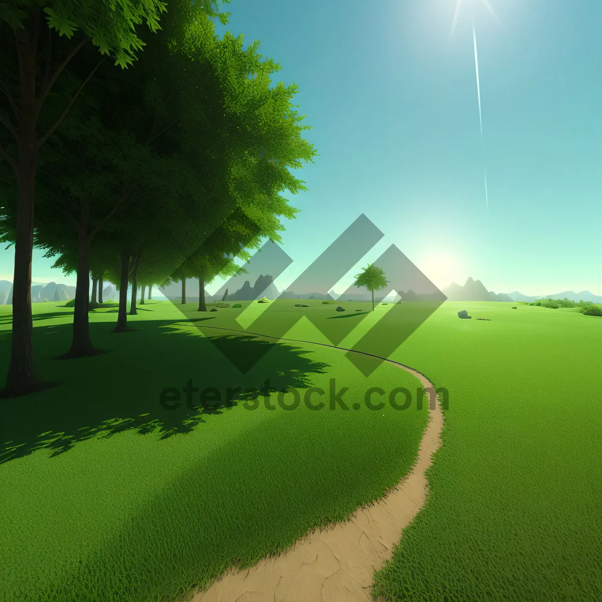Picture of Idyllic Golf Course under Clear Sky