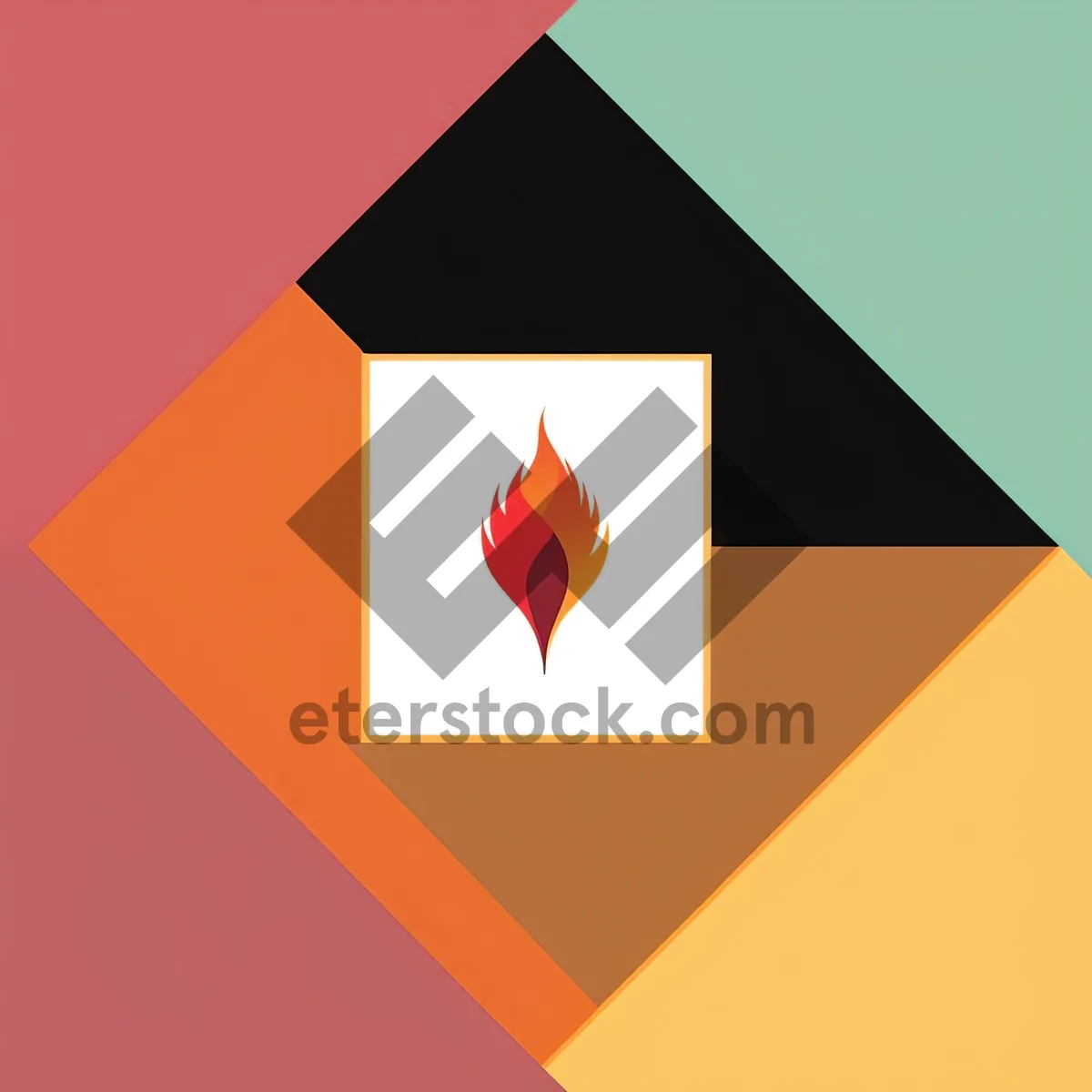 Picture of 3D Flag Icon - Symbolic Design Element